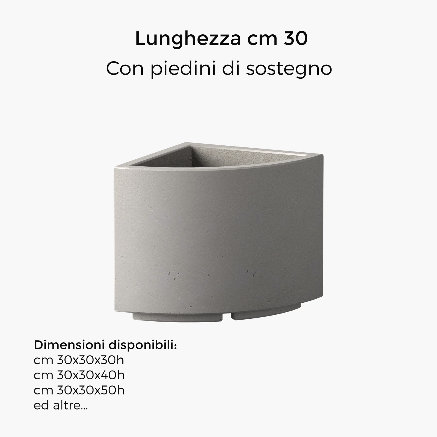 Fioriera Angolare Effetto Cemento Con Inserto &ndash; 6 Misure Disponibili &ndash; Polonia